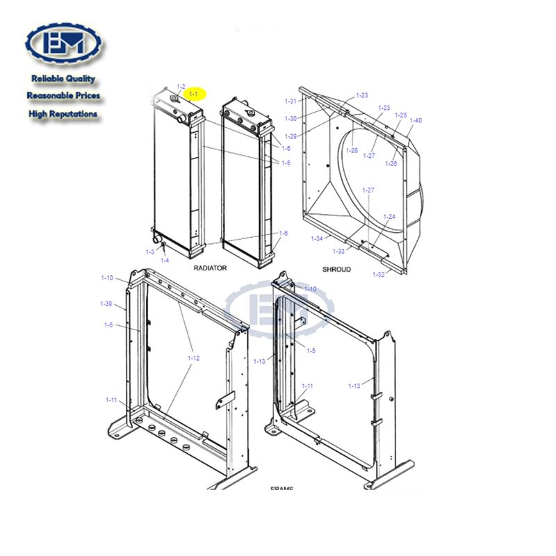 Montaje LC05P00088F3 LC05P00088F2 del radiador del OEM KOBELCO para 140*65*173 SK330-10